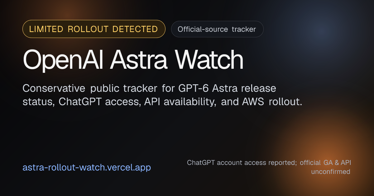 OpenAI Astra Watch — Limited rollout detected